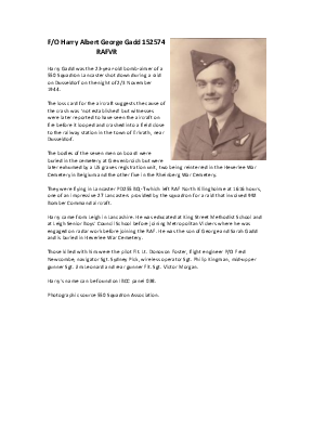 A preview of a PDF biography for Gadd, Harry Albert George
